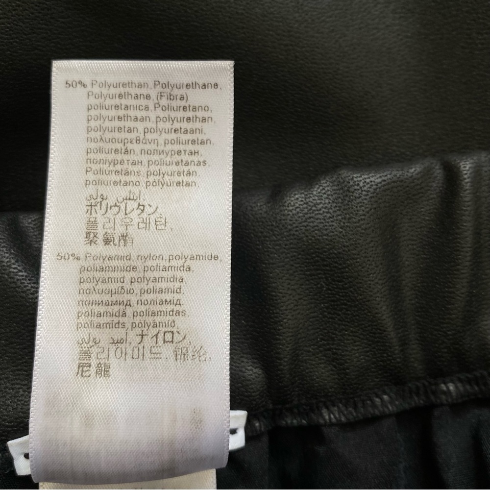 WOLFORD Black faux vegan leather high waisted a-line mini skirt - Picture 8 of 10